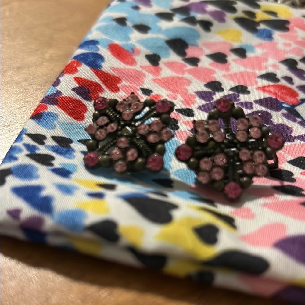 Elegant Pink Clip On Earrings